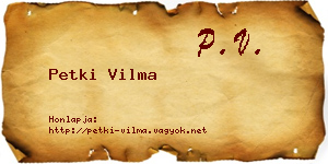 Petki Vilma névjegykártya